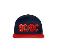 Spreadshirt AC/DC Classic Logo with Lightning Bolt Snapback Cap, One Size, Navy/red