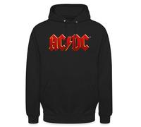 Spreadshirt AC/DC Classic Logo With Lightning Bolt Unisex Hoodie, L, black