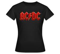 Spreadshirt AC/DC Classic Logo with Lightning Bolt Women's T-Shirt, L, Black
