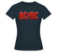 Spreadshirt AC/DC Classic Logo with Lightning Bolt Women's T-Shirt, L, Navy