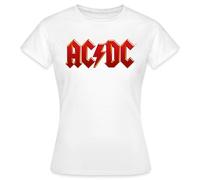 Spreadshirt AC/DC Classic Logo with Lightning Bolt Women's T-Shirt, L, White
