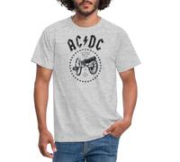 Spreadshirt AC/DC for Those About to Rock Logo with Cannon Men's T-Shirt, 4XL, Heather Grey