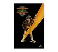 Spreadshirt AC/DC High Voltage Angus Young with Lightning Poster 24" x 35" (60x90 cm), One Size, White