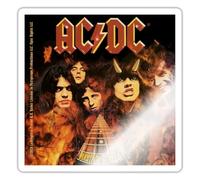 Spreadshirt AC/DC Highway to Hell with Logo and Band Sticker Size S (10 x 10 cm), 10 x 10 cm, White Glossy