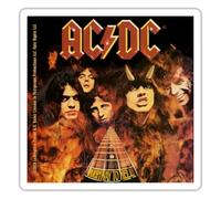 Spreadshirt AC/DC Highway to Hell with Logo and Band Sticker Size S (10 x 10 cm), 10 x 10 cm, White Matte