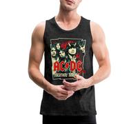 Spreadshirt AC/DC Logo and Band Highway to Hell Album Men's Organic Tank Top, 5XL, Charcoal Grey