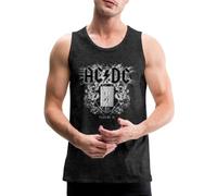 Spreadshirt AC/DC Logo with Socket Plug Me in Videoalbum Men's Organic Tank Top, 4XL, Charcoal Grey