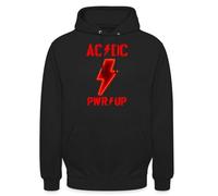 Spreadshirt AC/DC Power Up Tour Logo PWR/UP With Backprint Unisex Hoodie, L, black