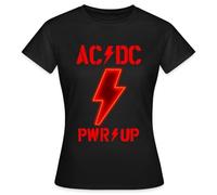 Spreadshirt AC/DC Power Up Tour Logo PWR/UP with Backprint Women's T-Shirt, XL, Black