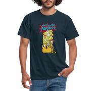 Spreadshirt Adventure Time Merch Jake Makin' Bacon Pancakes Men's T-Shirt, L, Navy