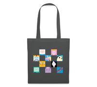 Spreadshirt Adventure Time Merchandise Character Tiles Tote Bag, One Size, graphite grey