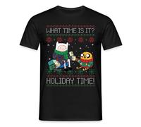 Spreadshirt Adventure Time What Time is It. Holiday Time Men’s T-Shirt, M, Black