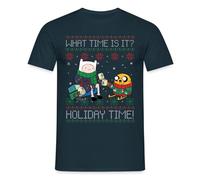 Spreadshirt Adventure Time What Time is It. Holiday Time Men's T-Shirt, L, Navy