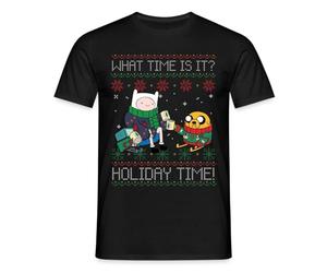 Spreadshirt Adventure Time What Time is It. Holiday Time Men's T-Shirt, M, Black
