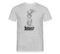 Spreadshirt Asterix & Obelix Blueprint Illustration Men’s T-Shirt, XXL, Heather Grey