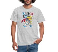 Spreadshirt Asterix & Obelix Cacofonix Rock'n'Roll Men's T-Shirt, M, Heather Grey