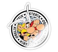 Spreadshirt Asterix & Obelix & Dogmatix On an Adventure Tour Sticker, 10 x 10 cm, White Glossy