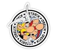 Spreadshirt Asterix & Obelix & Dogmatix On an Adventure Tour Sticker Size S (10 x 10 cm), 10 x 10 cm, White Matte