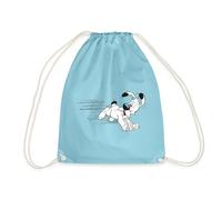 Spreadshirt Asterix & Obelix Dogmatix On The Run Drawstring Bag, One Size, aqua