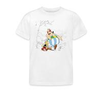 Spreadshirt Asterix & Obelix Dogmatix Taking A Walk Teenage T-Shirt, 134/146 (9-11 Years), White