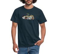 Spreadshirt Asterix & Obelix Gauls Attack Men's T-Shirt, L, Navy
