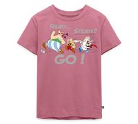 Spreadshirt Asterix & Obelix Ready Steady Go Kids Premium Organic T-Shirt, 98/104 (2 Years), Mauve