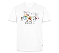 Spreadshirt Asterix & Obelix Ready Steady Go Men’s Premium T-Shirt, XXL, White