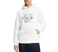 Spreadshirt Asterix & Obelix Ready Steady Go Men's Organic Hoodie, L, white