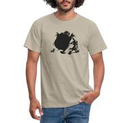 Spreadshirt Asterix & Obelix with Dogmatix Shadow Men's T-Shirt, M, Sand Beige