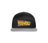 Spreadshirt Back to The Future Logo 80s Snapback Cap, One Size, Black/Grey