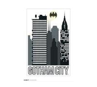 Spreadshirt Batman Gotham City Poster 8" x 12" (20x30 cm), One Size, white