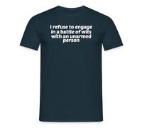 Spreadshirt Battle of Wits Funny Quote Men’s T-Shirt, M, Navy