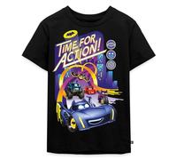 Spreadshirt Batwheels Cool Quote Time for Action Kids Premium Organic T-Shirt, 110/116 (4 Years), Black