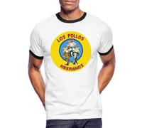 Spreadshirt Breaking Bad Los Pollos Hermanos Men's Ringer Shirt, XL, White/Black
