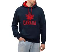 Spreadshirt Canada Red Maple Leaf Vintage Unisex Contrast Hoodie, XXL, Navy/red