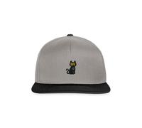 Spreadshirt Cat Embroidered Snapback Cap, One Size, Graphite/Black