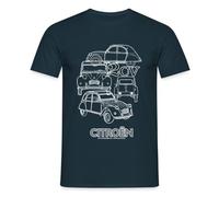 Spreadshirt Citroën 2CV Models Sketches Men’s T-Shirt, 4XL, Navy