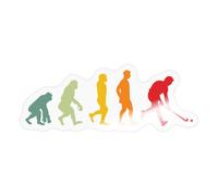 Spreadshirt Colourful Field Hockey Evolution Sticker, 10 x 10 cm, Transparent Glossy
