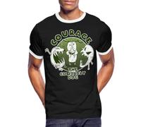 Spreadshirt Courage The Cowardly Dog Men's Ringer Shirt, XL, Black/White