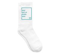 Spreadshirt Create Your Own Customizable Socks With Photo and Text Personalized Tennis socks, 37-41, white
