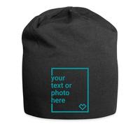 Spreadshirt Custom Jersey Beanie Add Your Own Text or Image Personalised Beanie, One Size, Black