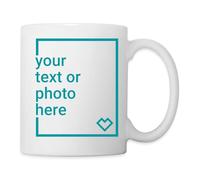 Spreadshirt Custom Mug Add Your Own Text or Image Personalised Mug, One Size, White