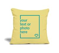 Spreadshirt Custom Pillow Case Add Your Own Text or Image Personalised Sofa pillowcase 17.3'' x 17.3'' (45x45 cm), One Size, washed yellow