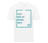 Spreadshirt Custom Polo Shirt Add Your Own Text or Image Personalised Men's Polo Shirt, M, White
