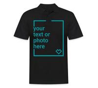 Spreadshirt Custom Polo Shirt Add Your Own Text or Image Personalised Men's Polo Shirt, XXL, Black