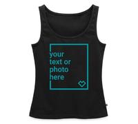 Spreadshirt Custom Premium Tank Top Add Your Own Text or Image Personalised Women's Organic Tank Top, XXL, Black