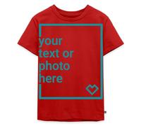 Spreadshirt Custom T-Shirt Add Your Own Text or Image Personalised Kids Premium Organic T-Shirt, 134/140 (8 Years), red