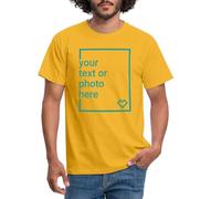 Spreadshirt Custom T-Shirt Add Your Own Text or Image Personalised Men's T-Shirt, L, Yellow