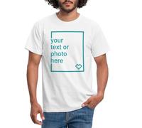 Spreadshirt Custom T-Shirt Add Your Own Text or Image Personalised Men's T-Shirt, S, White