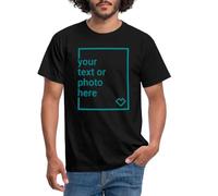 Spreadshirt Custom T-Shirt Add Your Own Text or Image Personalised Men's T-Shirt, XL, Black